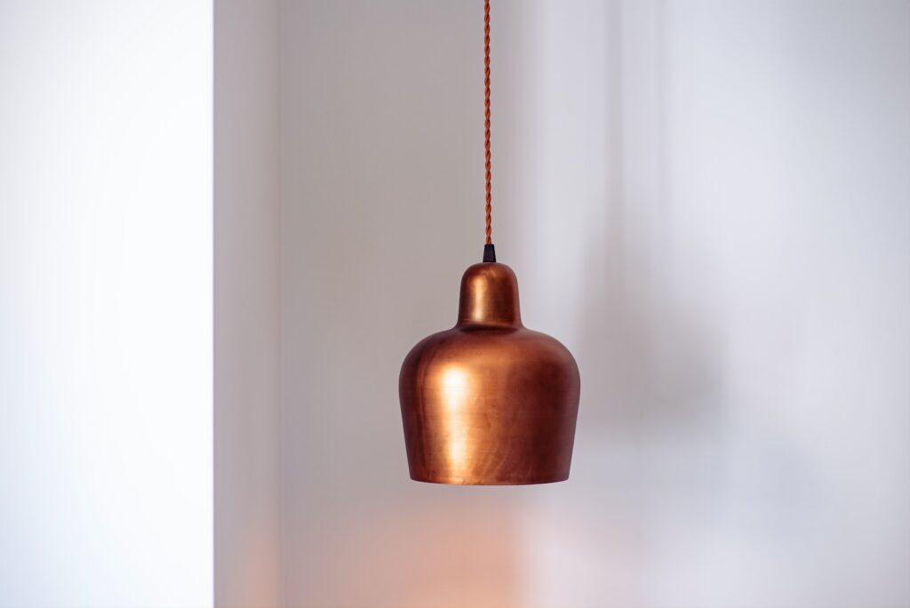 brown pendant lamp turned off