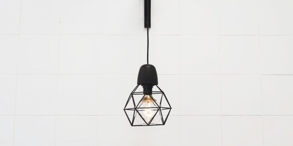 pendant lamp hanged on white room