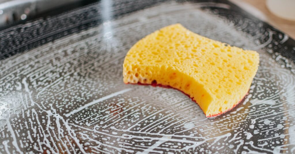 yellow powder on clear glass bowl