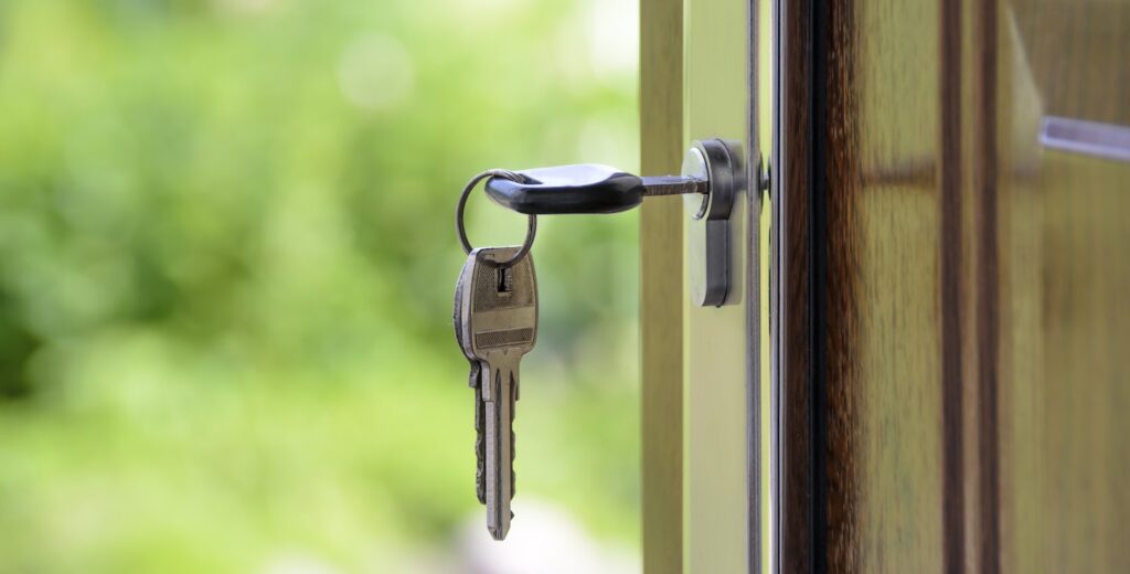 Black Handled Key on Key Hole