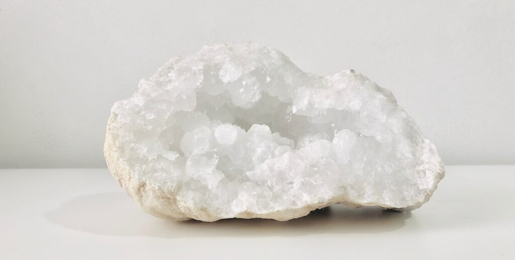 white geode rock