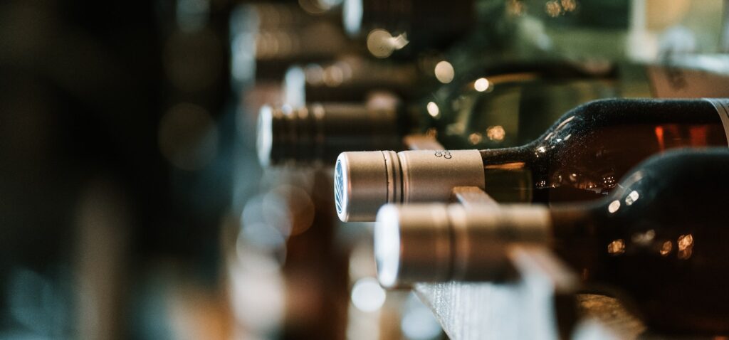 selective focus photography of bottles
