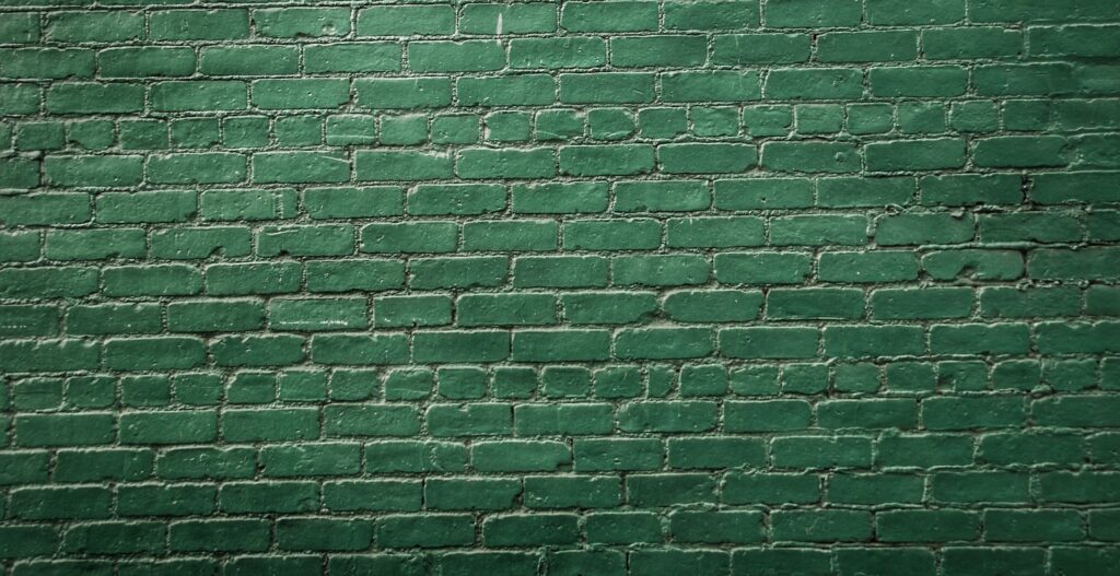 green painted wall