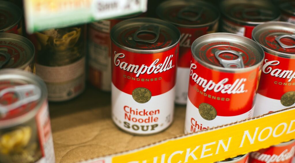 Campbells chicken noodle soup can lot