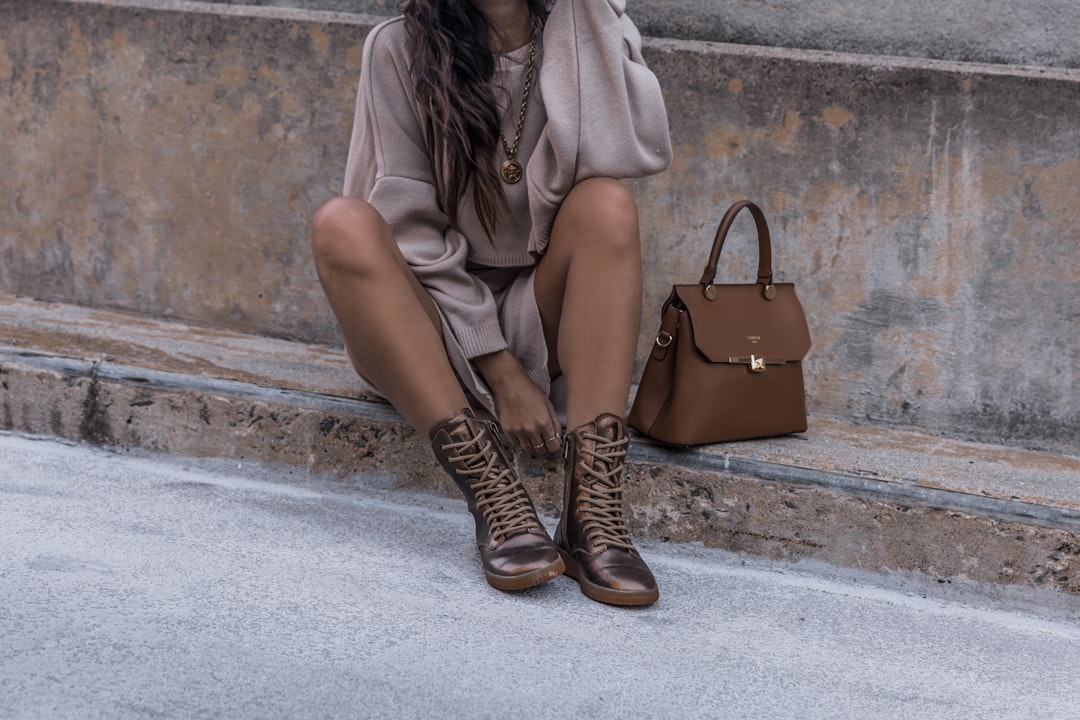 Chunky knits and boots fall sundress outfit