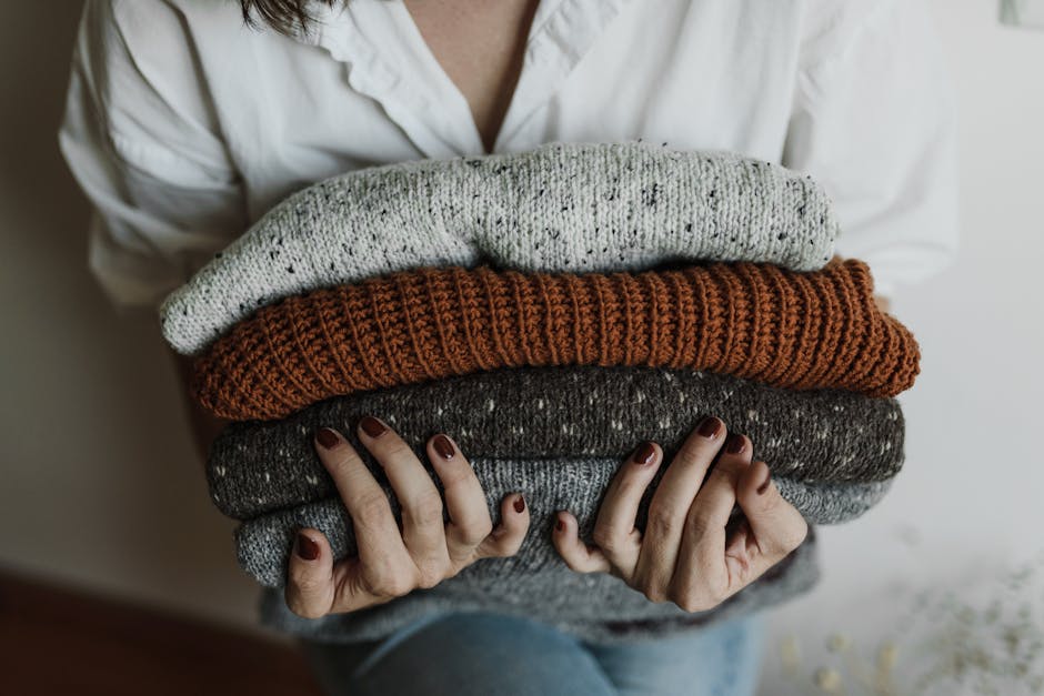 Proper storage for layered knits and turtlenecks to maintain shape